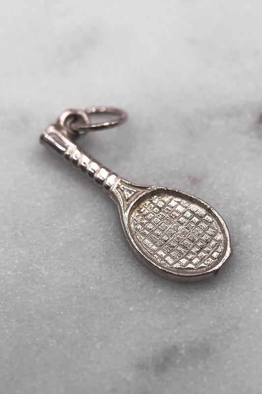The Tennis Racket of the Summer Courts Vintage Charm (925 Sterling Silver, made circa 1950 - 1970)
