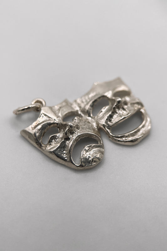 The Emotive Masks of the Theatre Vintage Charm (925 Sterling Silver, made circa 1950 - 1970)