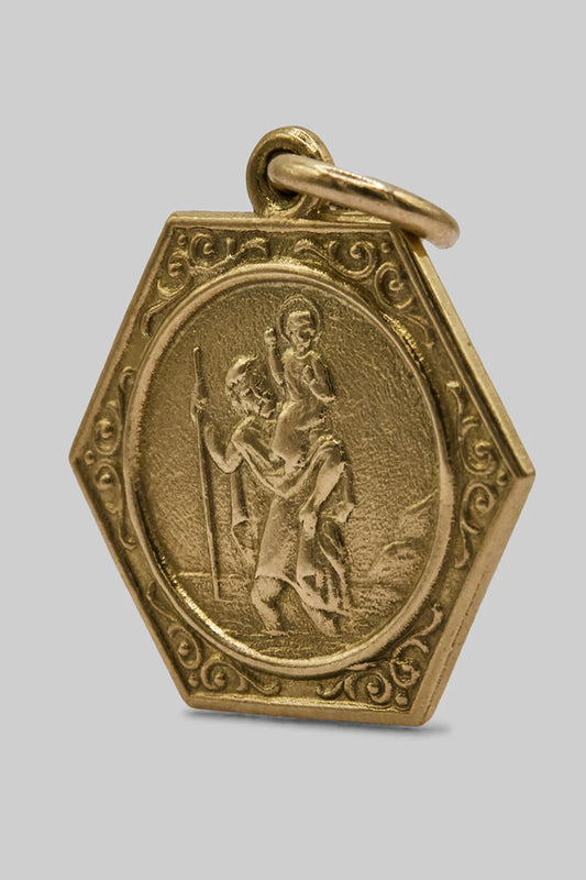 9ct 375 Gold Vintage St. Christopher Charm (1962)