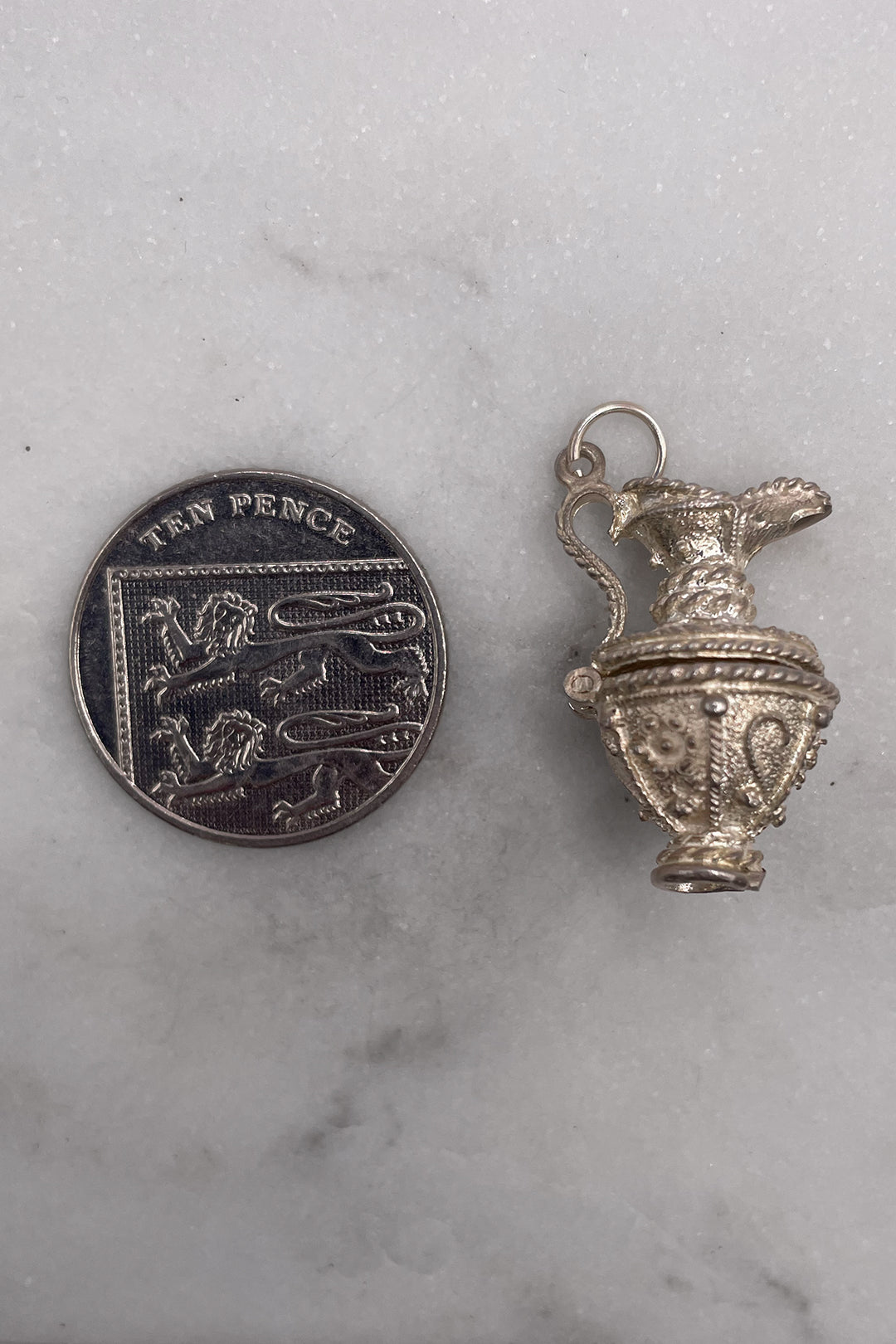 The Opening Royal Water Jug of the Palace Vintage Charm (925 Sterling Silver, made circa 1950 - 1970)