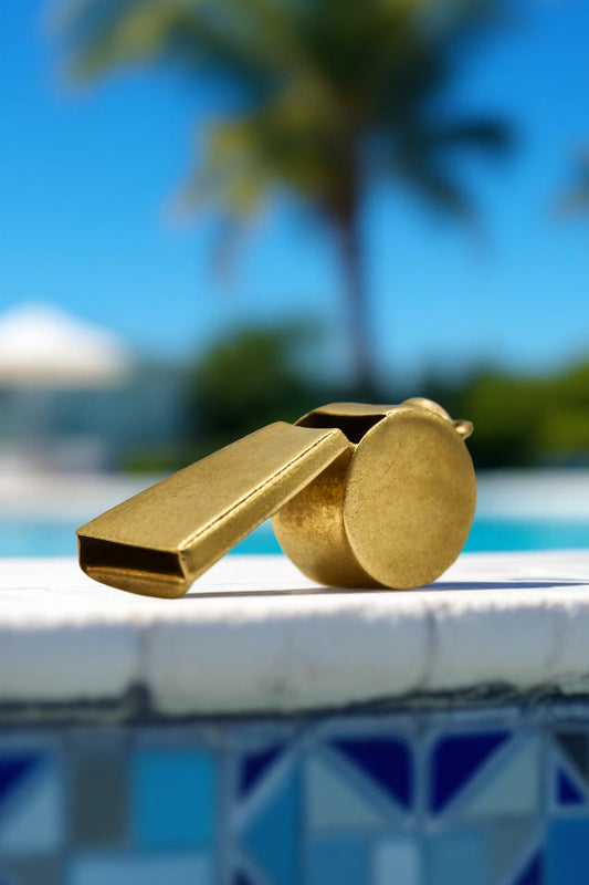 The Golden Whaling Whistle Charm (375 9ct gold, made in 1963) (whistle really works!)